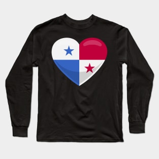 Panama Flag Heart Long Sleeve T-Shirt